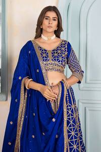 Modern Embossed Chinon Silk Lehenga Choli-Perfect <b>Blend</b> of Elegance & Tradition for Party Occasions All Seasons Quick Dry - Product Image 4