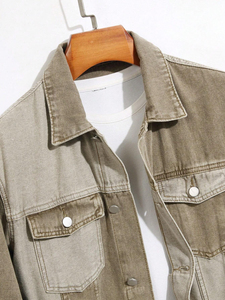 Denim Jacket For Men Vintage Regular Fit Cotton Formal Winter Style Breathable Street Wear High Quality Outerwear Men's Jackets - Product Image 4