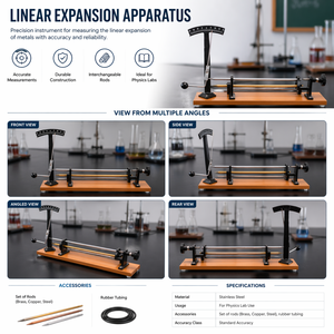 Aparato de Expansión Lineal Reliant Lab |   Equipo de Expansión Térmica de Barras de Acero Inoxidable |   Pirómetro Electrónico para Laboratorio de Física - Product Image 5