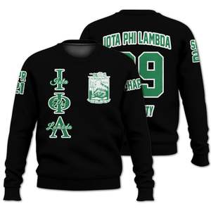 Veste universitaire noire personnalisée Iota Phi Lambda, pull tricoté de la sororité Iota Phi Lambda - Product Image 3
