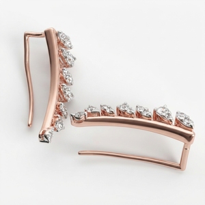 Pendientes de diamantes en forma de pera en oro rosa de 9 quilates |   Joyería de Diamantes Naturales y Cultivados en Laboratorio - Product Image 2