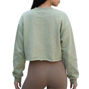 Sudadera Corta para Mujer, Más Vendida, Manga Larga, Cuello Redondo, Color Sólido, Transpirable, Estilo Urbano, a la Moda - Product Image 4