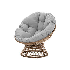 Fauteuil Papasan pivotant en rotin moderne, imperméable, pour l'extérieur, avec siège rembourré - Product Image 3