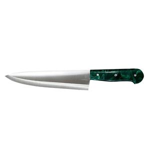 Couteaux de cuisine professionnels en acier inoxydable avec lame à bord lisse et tranchant et manche à motif marbré vert pour légumes et viande - Product Image 4