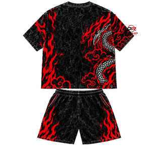 Urban Reign Men's Streetwear T-Shirt and <b>Shorts</b> Set Purple Graffiti Print Summer Casual Outfit Crew Neck Knitted Breathable - Product Image 6