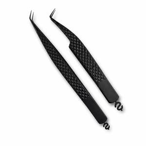 Morje Surgical Precision Stainless Steel Eyelash Tweezers with Smooth Tip Textured Grip 10mm Length for Accurate Application - Product Image 3