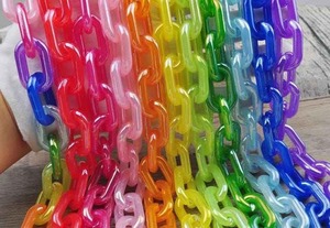 Chaînes en résine personnalisables, maillons de grande taille et couleurs claires, maillons en résine multicolores de grande taille disponibles. - Product Image 6