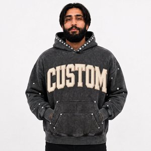 Proveedor Mayorista de Sudaderas Personalizadas para Hombre, 380gsm, Felpa, Hombros Caídos, Producción de Marca para Compradores Minoristas en EE. UU. - Product Image 1