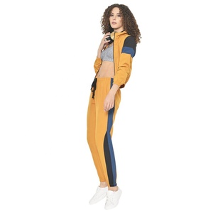 Conjunto Deportivo de 2 Piezas de Algodón OEM, Corte Ajustado, para Invierno, Ropa Deportiva para Mujer, Estilo Urbano, Sudadera con Cremallera y Mangas Largas - Product Image 2
