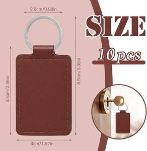 Kit de porte-clés rectangulaires en cuir PU avec rivets, anneaux de porte-clés pour la fabrication artisanale DIY - Product Image 3