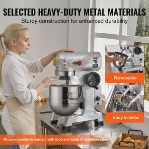 Impastatrice Commerciale in Acciaio Inox da 450W 10Qt con Funzione Timer per Uso in Panetteria - Product Image 5