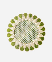 Set de table rond en raphia fait main, en fibres naturelles, élégant, rustique, style ferme, décoration de salle à manger haut de gamme