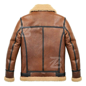 Oversized Genuine Sheepskin <b>Leather</b> Coat for Men <b>Jackets</b> Silk Zipper Striped for Spring <b>Winter</b> Men's <b>Jackets</b> - Product Image 6