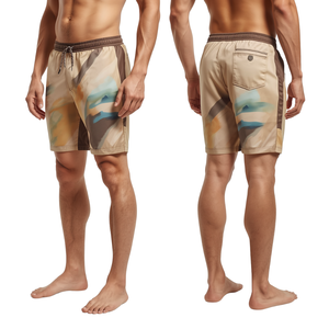 Pantalones Cortos Ligeros de Nailon para Hombre con Diseño de Arte Desert Motion y Estilo de Vida Activo Moderno - Product Image 3