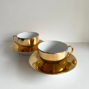 Perfect choice Metal Tea Coffee <b>Cup</b> and <b>Saucer</b> in Brass Gold Finished Best Quality Tabletop Serving Tea <b>Cup</b> and <b>Saucer</b> - Product Image 5