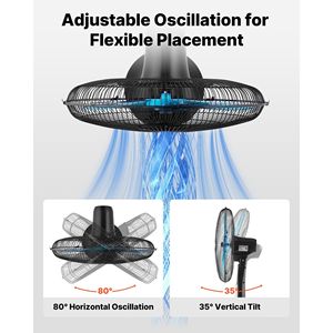 Ventilador de Pedestal de 18 Pulgadas con 2700 CFM, 9 Velocidades y 3 Modos, Control Remoto, Oscilación, Altura Ajustable, Ventilador de Torre de Pie Silencioso - Product Image 3