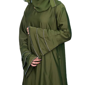 Abaya décontractée OEM la plus vendue pour femmes – Confortable, légère, respirante, à manches longues, séchage rapide, couleur unie, personnalisable, traditionnelle musulmane - Product Image 2