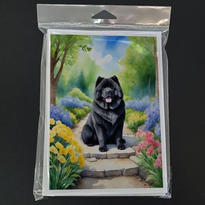 Chow Chow Spring Path Cartes de vœux Lot de 8 capricieux A7 Taille 5x7 Cartes vierges avec enveloppes - Product Image 3