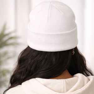 Iota Phi Lambda Sorority <b>White</b> Beanie Greek Letter Apparel Womens Winter Knit <b>Hat</b> Casual Warm Headwear <b>Top</b> - Product Image 4