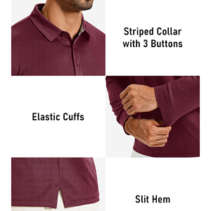 Polo à manches longues pour homme, respirant, léger, décontracté, vente en gros, prix bas, polos personnalisés à impression longue - Product Image 4