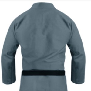 Solid Gray BJJ Kimono Uniform 100% Cotton Durable Adult Unisex Martial Arts Wear Regular Fit Plain Dyed Style - Product Image 3