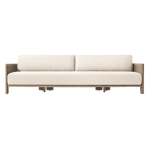 Luxury Modern Two Seat Curved Teak Wood <b>Outdoor</b> <b>Sofa</b> with Rope Woven Waterproof Cushions for Living Room & Villa Resort - Product Image 4