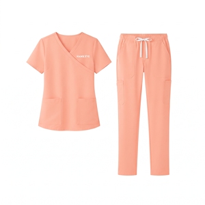 Women Nursing <b>Scrub</b> Set Two Piece Medical Uniform Healthcare Workwear Hospital Nurse <b>Scrubs</b> <b>Top</b> and Pants - Product Image 4