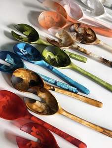 Servidor de ensalada de resina multicolor, cucharas multifuncionales estilo ángel para uso en el hogar, cocina y fiestas, diferentes colores. - Product Image 2