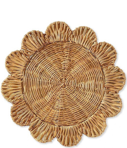 Natural Rattan Flower-Shaped <b>Placemat</b>, Handcrafted Wicker <b>Table</b> Mat and Wall Decor for Eco-Friendly <b>Dining</b> - Product Image 1