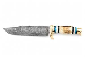 Handcrafted Patterned Steel Ornate Utility <b>Craft</b> <b>Tool</b> Horn & Resin Handle Executive Display Piece - Product Image 5