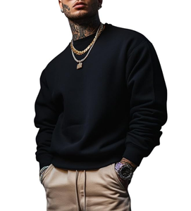 Sweat-shirt pour homme de haute qualité, 380 GSM, en coton épais et polaire, coupe ample, manches longues, col rond côtelé, personnalisable OEM - Product Image 4