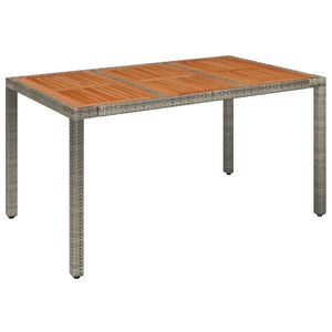 Tavolo da giardino in poliestere Rattan grigio con 59.1 superiore in legno "x 35.4" x 29.5 "set da giardino - Product Image 2