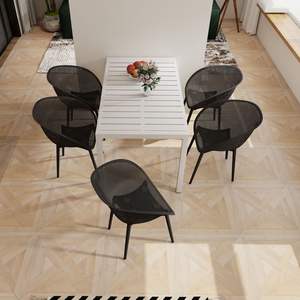 2-Pack Modern Lounge Chairs Intérieur/Extérieur All-Weather PP Plastic Lightweight pour Patio Beach & Living Room Warm Gray - Product Image 2