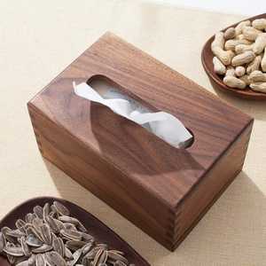 Luxury Wooden Tissue <b>Box</b> Holder with Brass Corner Fittings Elegant Vintage Style Household Accessory - Product Image 2