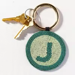 Eco-Friendly Handmade Fashion Embroidery Keyring with Traditional Beading <b>Keychain</b> - Product Image 2
