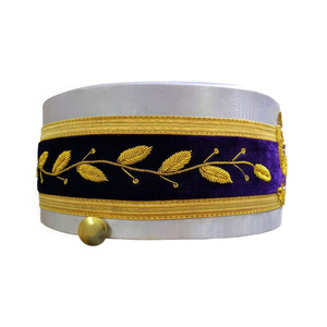 White Velvet Scottish Rite 33rd Degree Crown <b>Cap</b> Gold Bullion Eagle Premium Regalia White Velvet Gold Embroidered Regalia - Product Image 2