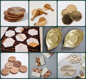 Modern Design Round Metal Coaster <b>Set</b> for <b>Tea</b> and Coffee Exclusive Quality Table Placemats at Wholesale Price From India - Product Image 4
