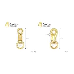 Laiton rond oeil pivotant boulon mousquetons anneaux à rouleaux Dees boucles de barre centrale finition polie utilisation de l'industrie lourde MACRO TREASURE - Product Image 2