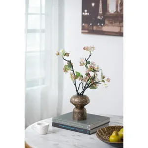 Contemporary Brass Tabletop Vase Handmade Decorative Accent for Living Room Home Interior Design Modern Metal Ornament - Product Image 2