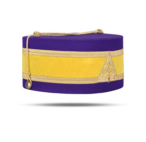 Embroidered Ceremonial <b>Hat</b> Custom Embroidered Royal & Select Council <b>Purple</b> Gold Crown Cap Premium Fraternal Regalia - Product Image 2