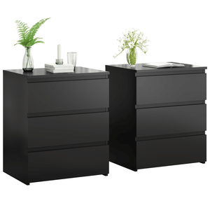 Set of 2 <b>Small</b> Wooden 3-Drawer Dressers Nightstand Bedroom Chest Drawers with Side Table <b>Storage</b> <b>Cabinet</b> - Product Image 1