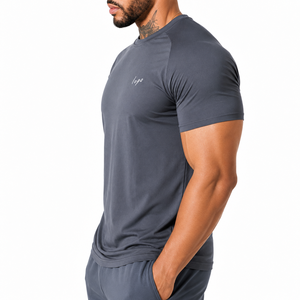 T-shirts de sport pour hommes OEM 100% coton extensible, confortables, légers, à séchage rapide, écologiques, pour l'entraînement et le fitness - Product Image 4