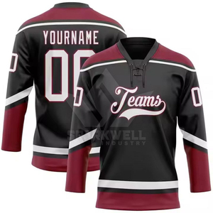 Maillot de hockey sur glace pour homme des Penguins de Pittsburgh, personnalisé, sublimé, manches longues, col rond, respirant, en polyester, uniforme adulte, taille standard - Product Image 3