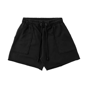 Pantalones Cortos Deportivos de Color Naranja Sólido para Hombre, con Cordón y Bolsillos, Pantalones Cortos de Punto Casuales, Estilo de Cintura Media - Product Image 2