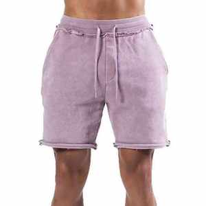 Pantalones Cortos de Algodón Lavado Azul para Hombre, Casuales, de Verano, con Cordón, Estilo Urbano, para Uso Diario - Product Image 5