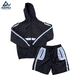 High Performance Running Wear Comfortable Moisture-Wicking Good Supplier New Arrival OEM ODM Service Men Windbreaker Short Set - Product Image 1