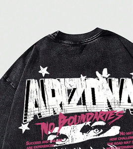 Camiseta de manga corta para hombre, estilo retro, con estampado de personajes de anime, 100% algodón, oversize, ecológica, lavada, con efecto desgastado y hombros caídos, de Ring-Mode Gears - Product Image 5