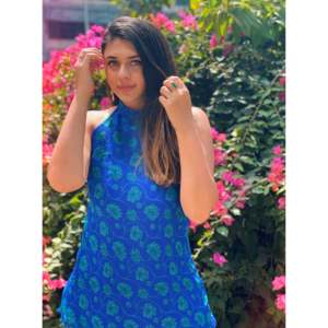 Conjunto de Corduroy sin Mangas para Mujer, Color Azul Tiburón, Talla XS, Transpirable, Estilo Asimétrico - Product Image 4