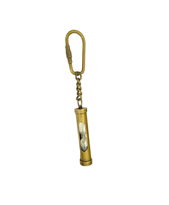 Mini Decorative Brass Hourglass Keychain Premium Polished Brass Glass Sand <b>Timer</b> Lightweight Pocket Gift Accessory - Product Image 3