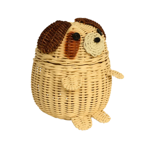 Top Selling Dog Shape Rattan Kids Room Toy Storage <b>Basket</b> Handcrafted <b>Wicker</b> Animal Hamper Nursery Room Furniture Wholesale - Product Image 1